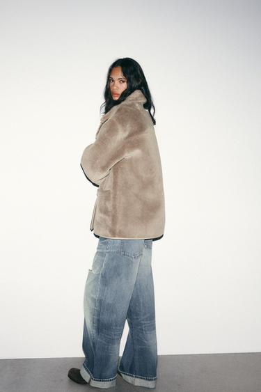 REVERSIBLE DOUBLE-FACED COAT - Taupe grey by Zara - Image 3
