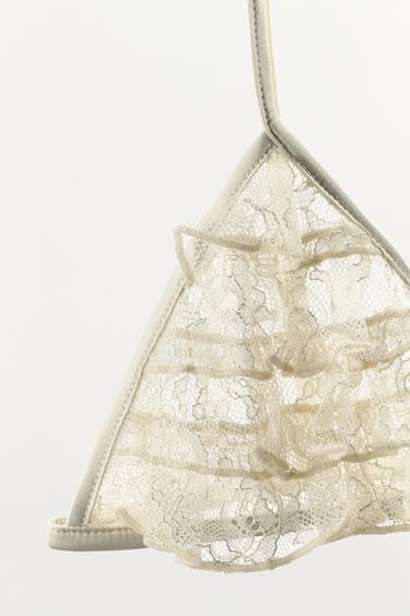 SOUTIEN-GORGE TRIANGULAIRE DENTELLE À VOLANTS - Écru de Zara - Image 7