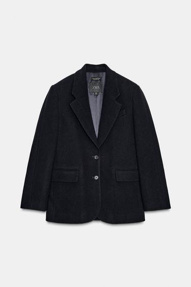 Zara OVERSIZED WOOL BLAZER ZW COLLECTION - Navy blue