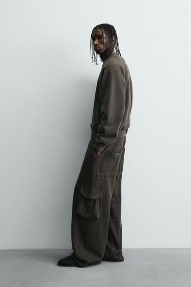 WASHED CARGO TROUSERS - Brown by Zara