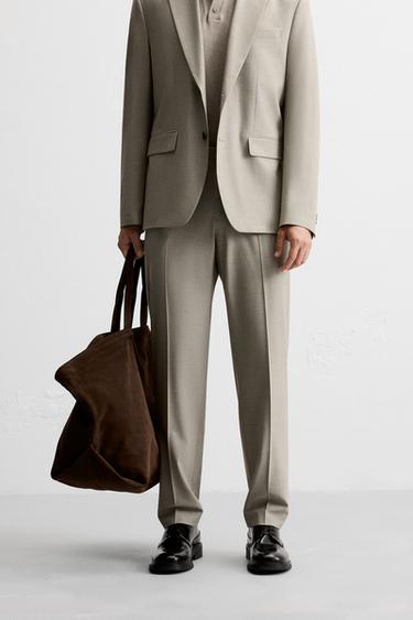 PANTALÓN TRAJE SLIM FIT - Tostado de Zara
