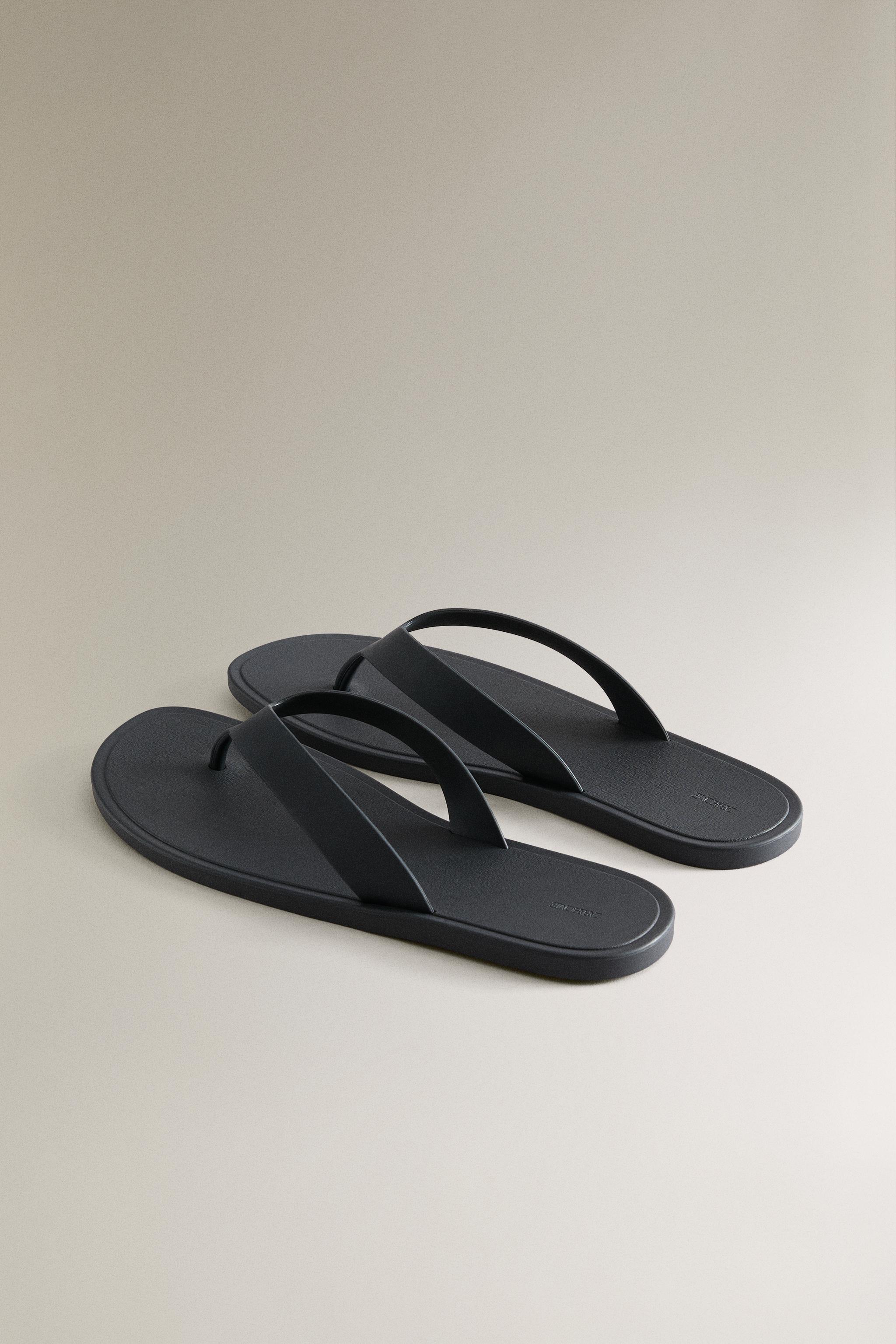 Женские сандалии Zara RUBBERISED POOL SANDALS — фото 4