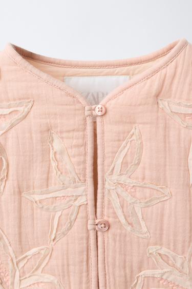 BLOUSON À FLEURS BRODÉES - Rose de Zara - Image 2