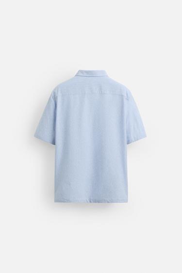 REGULAR FIT SOFT SHIRT - Blue/White by Zara - Image 7