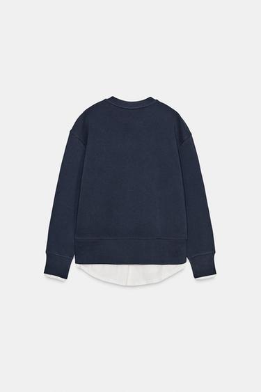 CONTRAST PLUSH SWEATSHIRT - Navy blue by Zara - Image 4