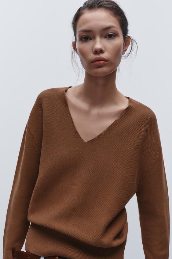 Brown Sweater Zara Sweater Womens Zara Brown Sweater Womens Large