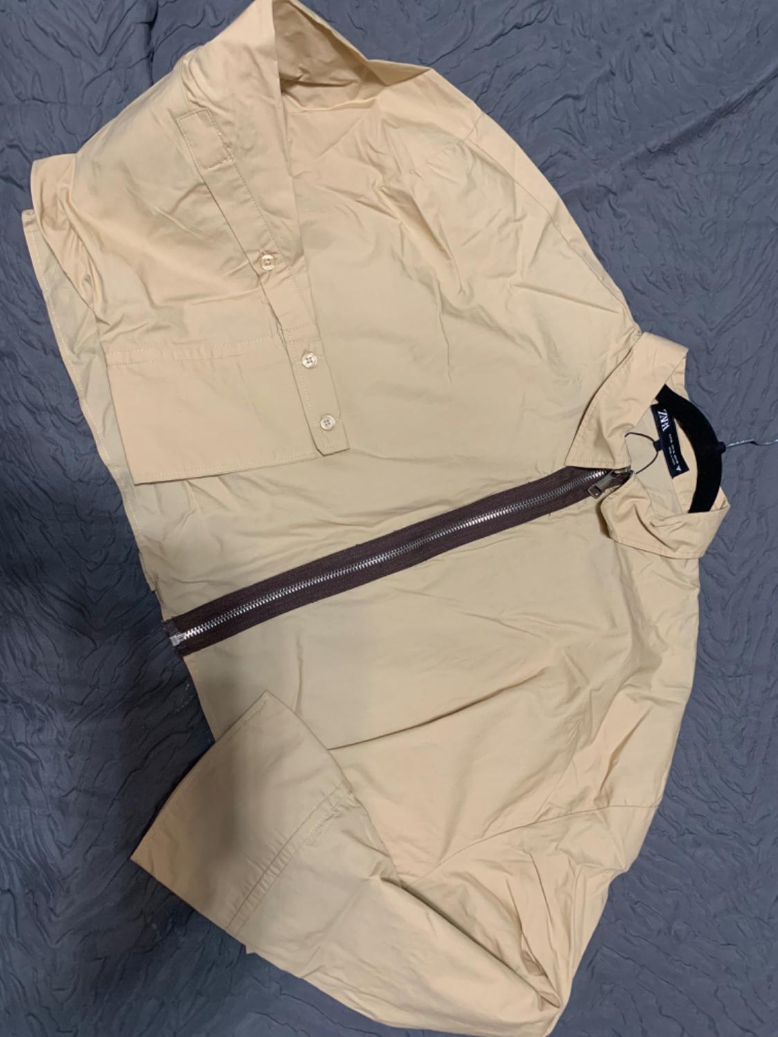 ZIP-UP POPLIN CROPPED SHIRT - Image 3