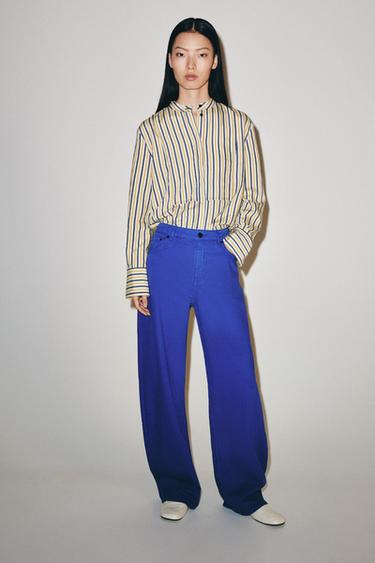 Zara ZW COLLECTION MID-RISE BARREL JEANS - Light blue - Image 0