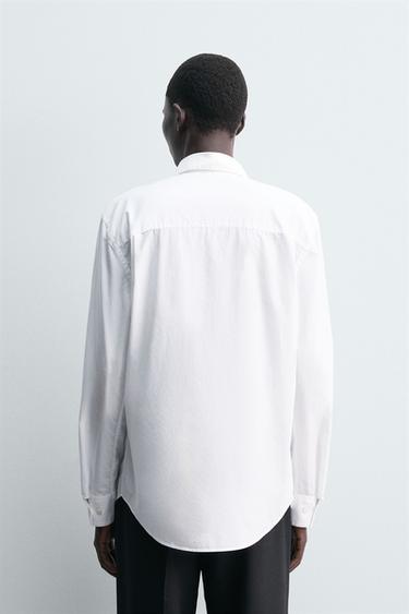 CHEMISE REGULAR FIT EN POPELINE - Blanc de Zara - Image 2