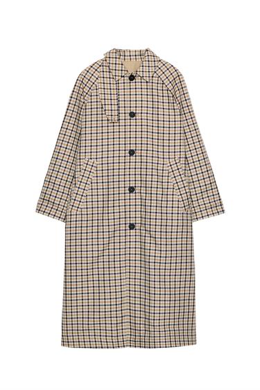 Zara REVERSIBLE PLAID TRENCH COAT ZW COLLECTION - Beige-brown