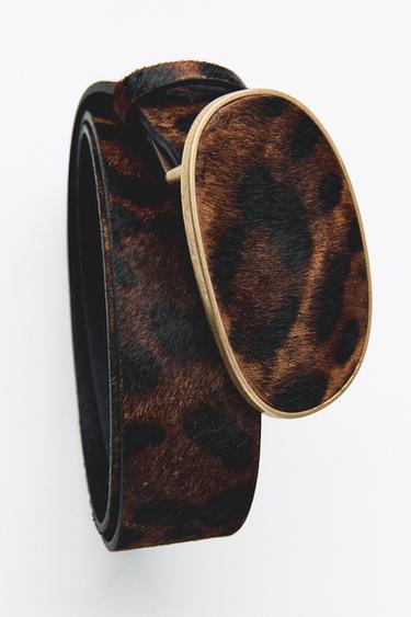 CINTURÓN PIEL HEBILLA ESTAMPADO ANIMAL - Leopardo de Zara