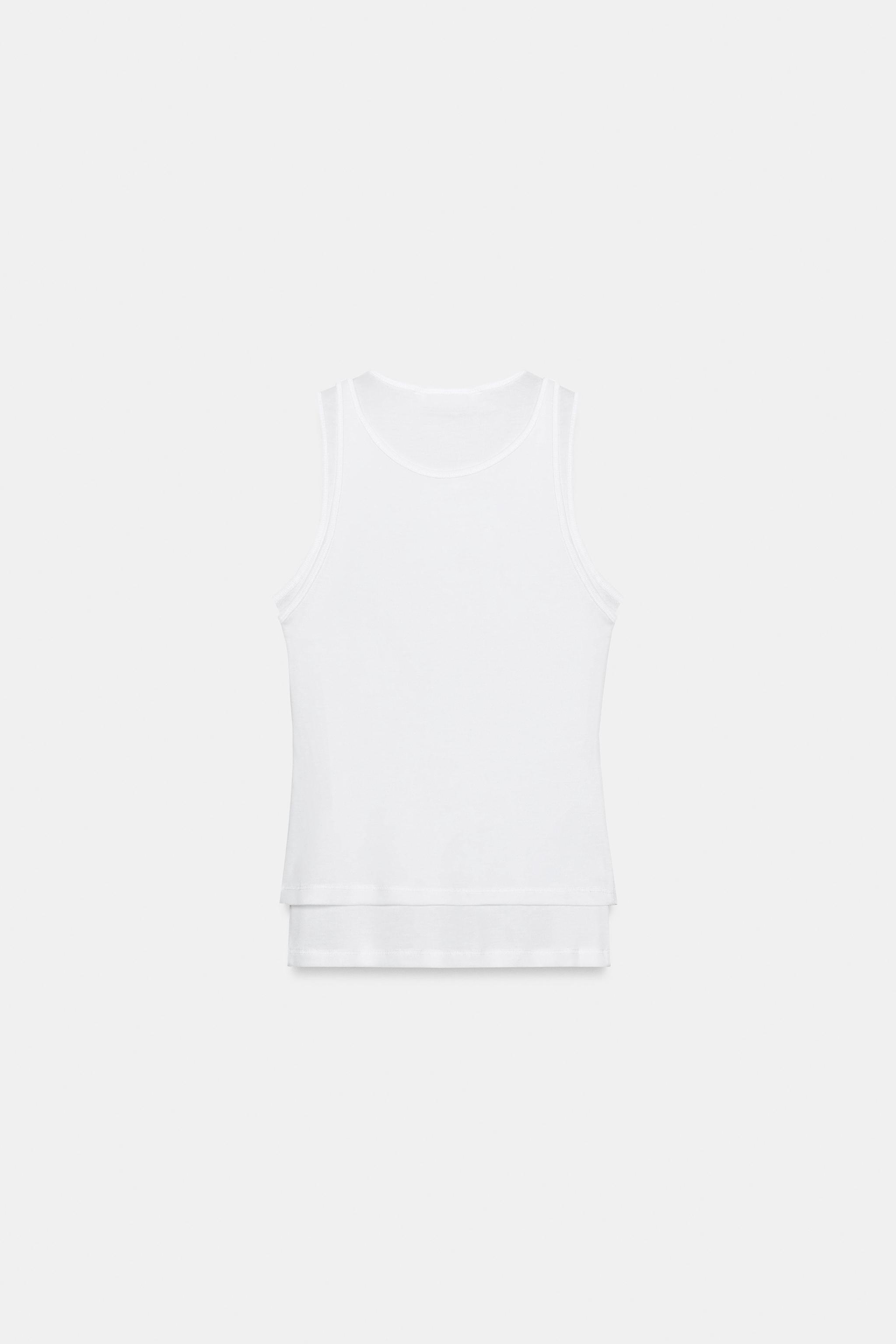 ÇİFT KOLSUZ EFEKTLİ T-SHIRT - Görsel 5