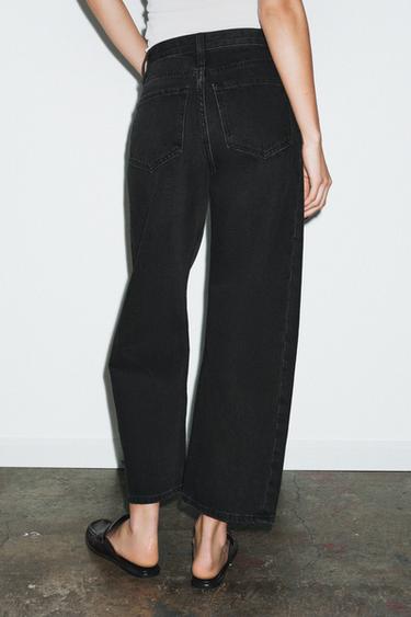 ZW COLLECTION MID-RISE RELAXED ANKLE JEANS - Black by Zara - Image 3