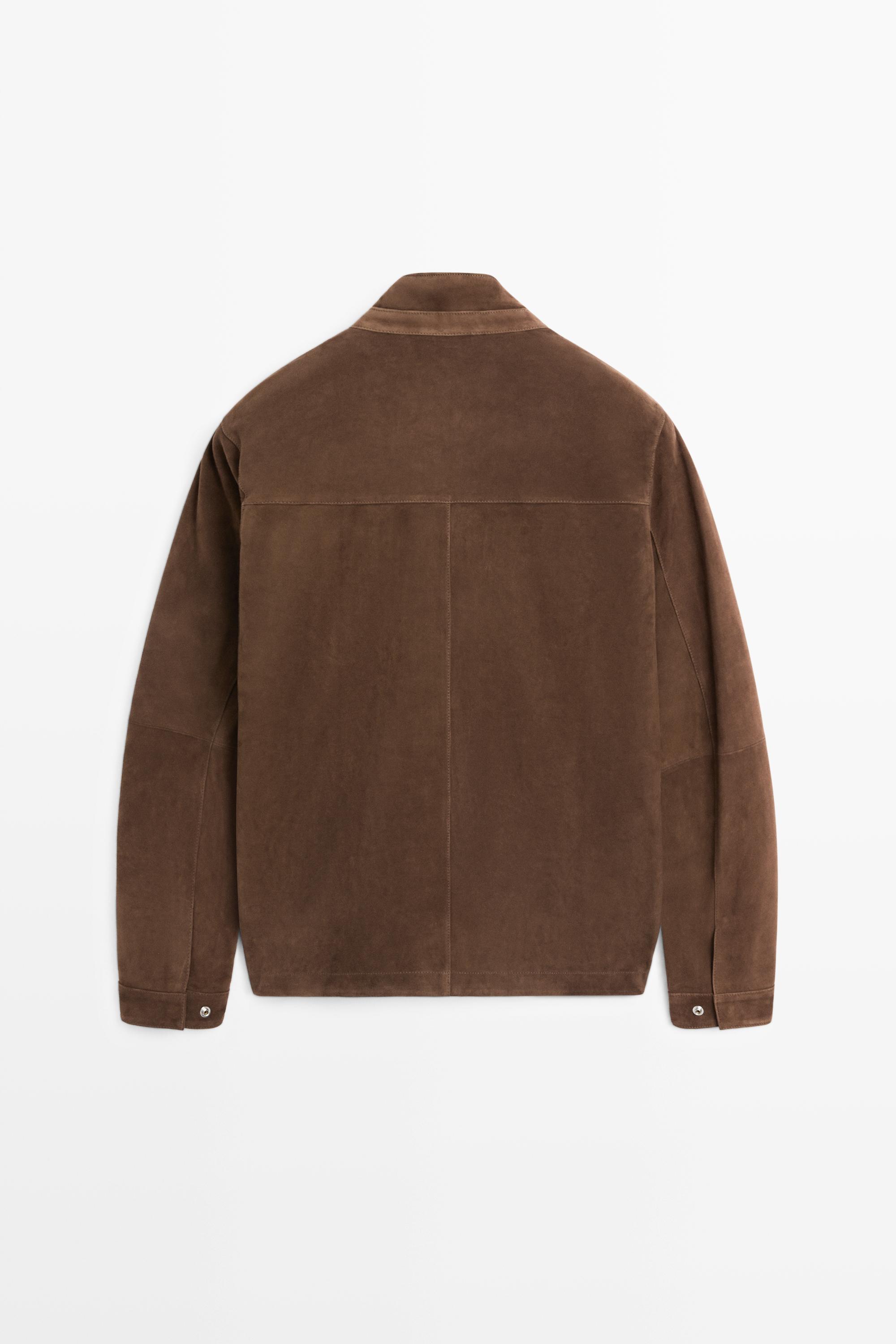 Suede jacket with pocket details