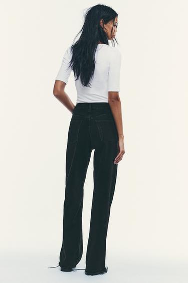 JEAN TRF COUPE LARGE TAILLE HAUTE - Noir de Zara - Image 4