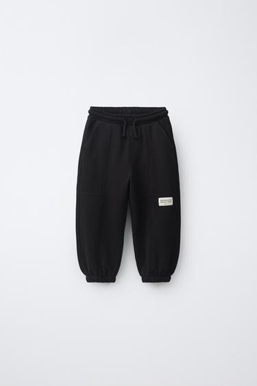 PANTALÓN BAGGY PIQUÉ - Azul de Zara