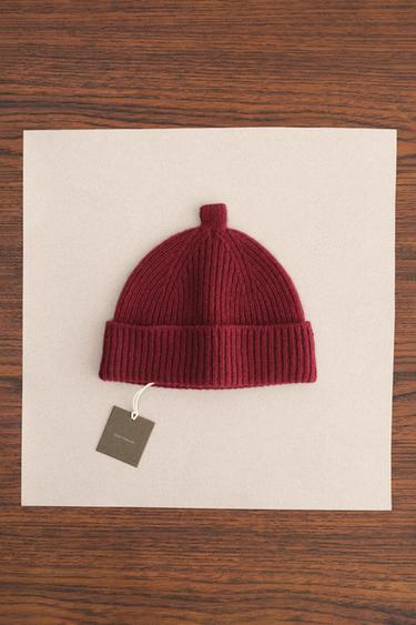 ZARA TIMELESS - 100% WOOL BEANIE - Burgundy by Zara