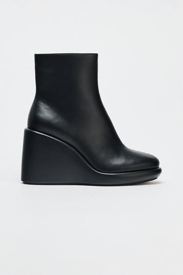 WEDGE ANKLE BOOTS - Black by Zara