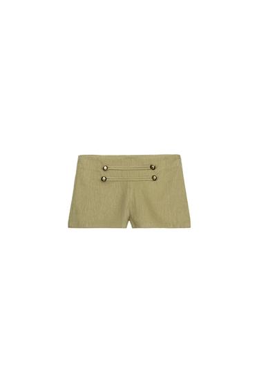 BUTTON MINI SHORTS - Khaki by Zara
