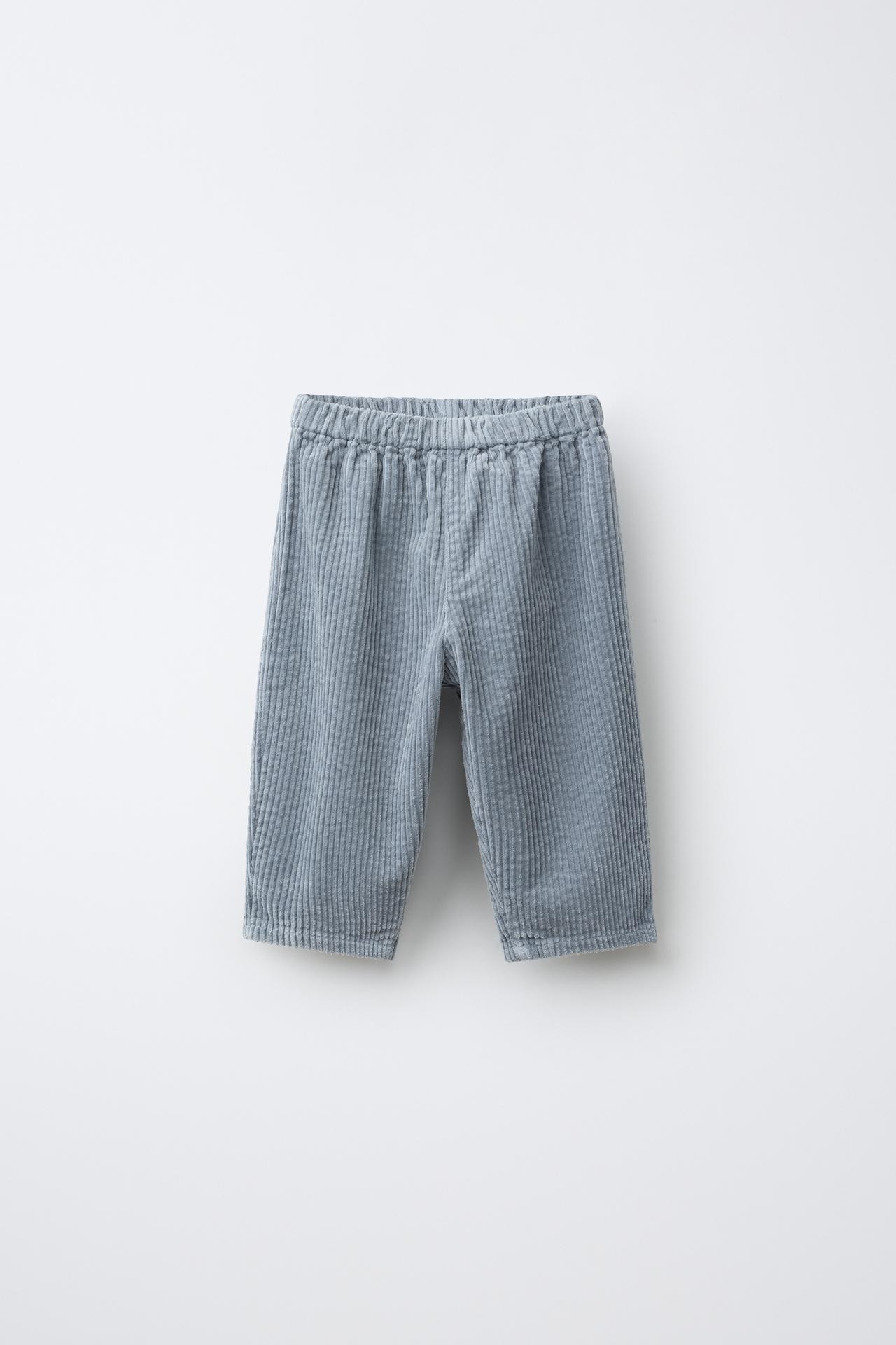 CORDUROY BAGGY PANTS — Light blue