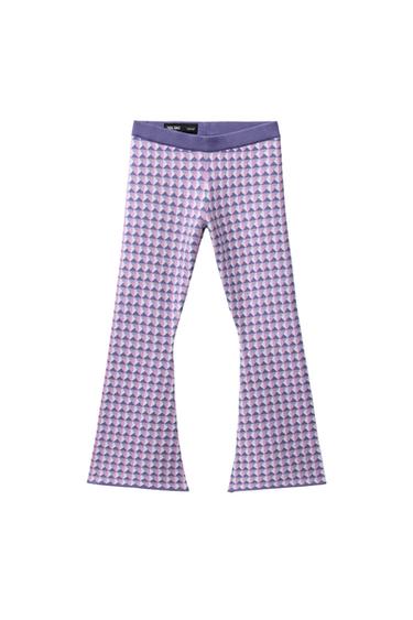 JACQUARD FLARE KNIT TROUSERS - SKI COLLECTION - Pink / Mauve by Zara