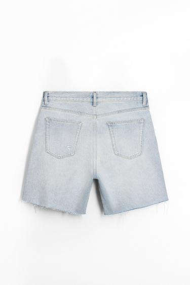 ZW COLLECTION RIPPED DENIM BERMUDA SHORTS - Light blue by Zara - Image 1