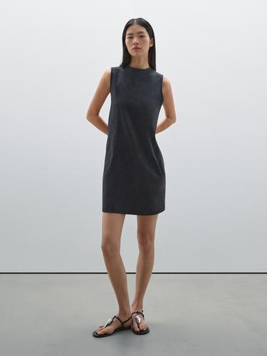 Vestido mini denim 100 algodón - Azul de Zara - Imagen 0