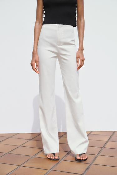 FLARE TROUSERS - Ecru by Zara