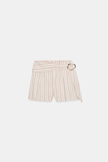 SHORT À RAYURES AVEC CEINTURE - Rayures de Zara - Image 3