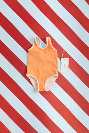 ZARA TIMELESS - ثوب سباحة بأشرطة بييه متباينة - يوسفي by Zara - Image 0