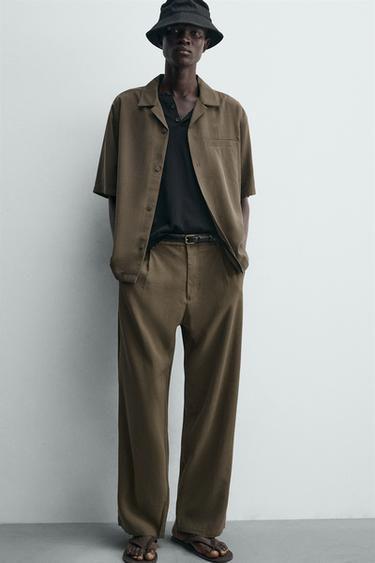 PANTALON FLUIDE COUPE DÉCONTRACTÉE - Marron / Taupe de Zara - Image 4