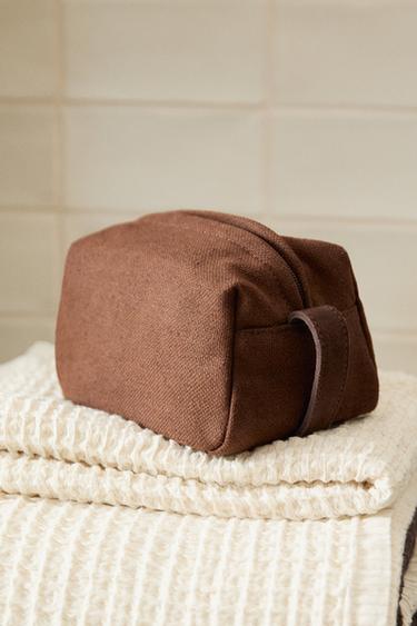 CANVAS WASH BAG - Brown by Zara