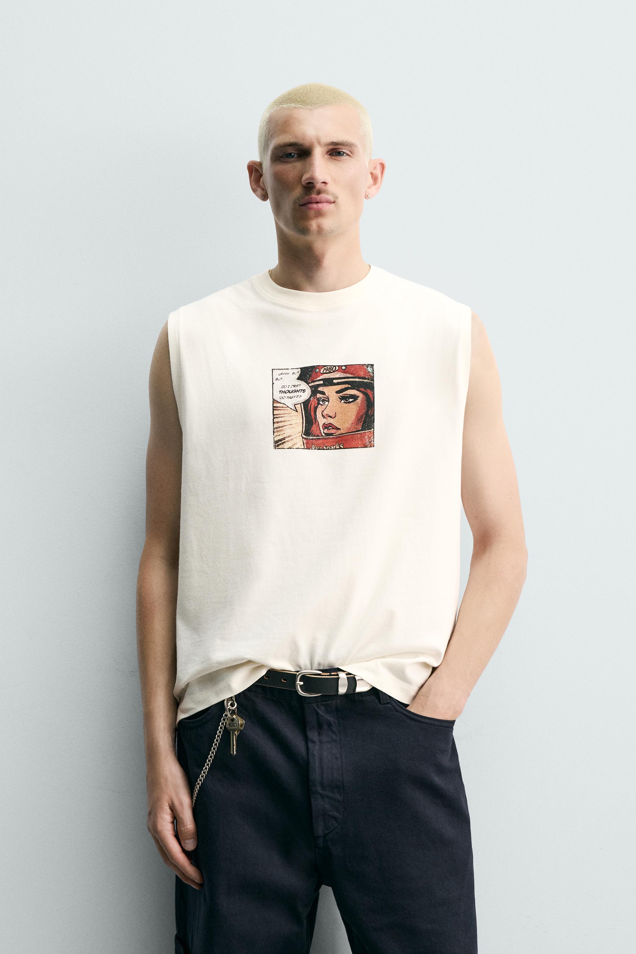 COMIC PRINT TANK TOP - Ecru | ZARA Canada