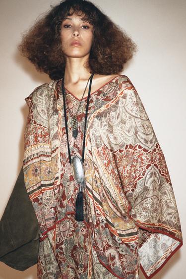 ZW COLLECTION PAISLEY KAFTAN DRESS - Printed by Zara - Image 1