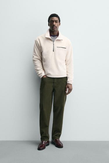 SUDADERA POLAR CUELLO CREMALLERA - Crudo de Zara - Imagen 0