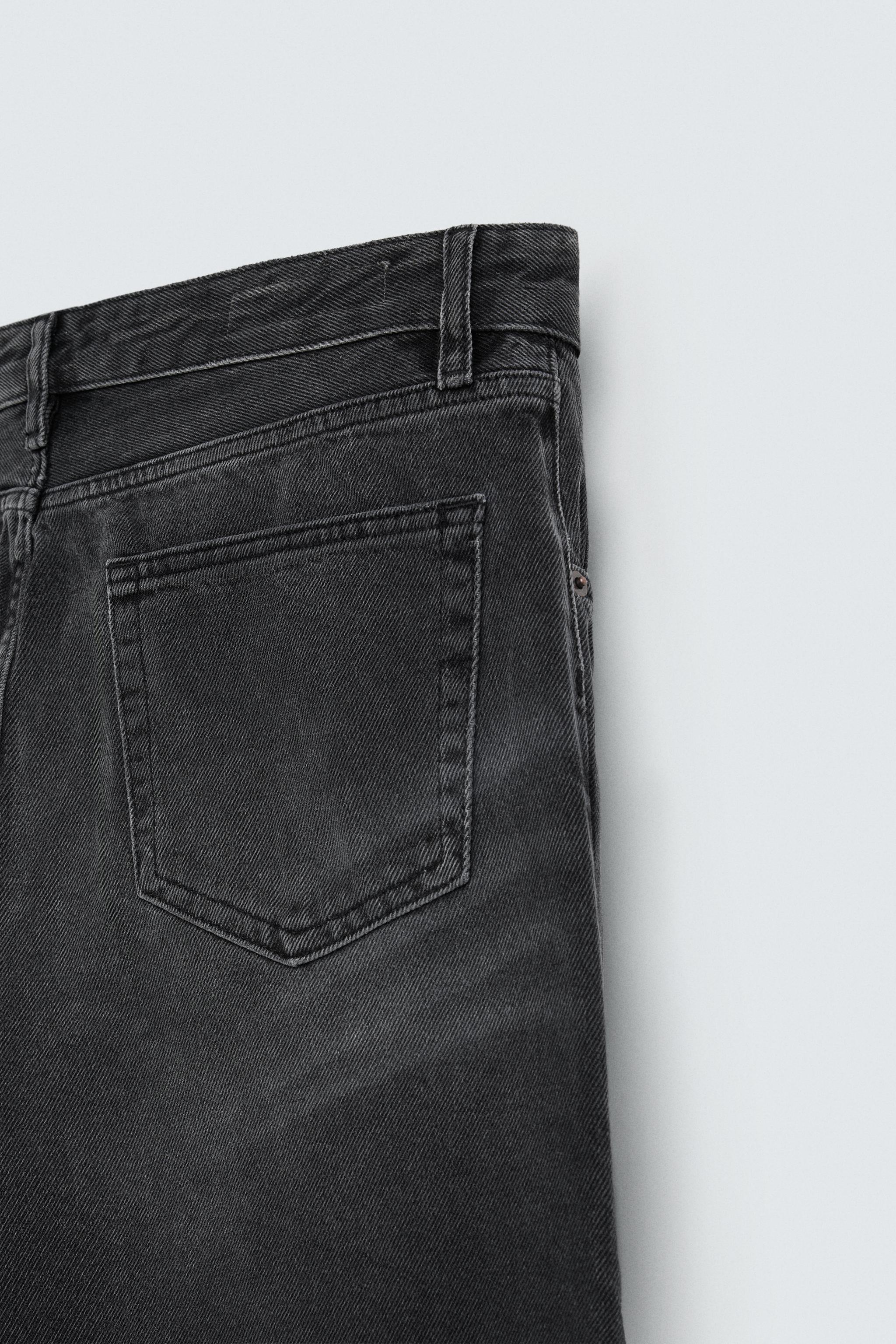 ZARA フレアデニム ブラック ダメージ加工フレアフィットジーンズ - ブラック | ZARA Japan