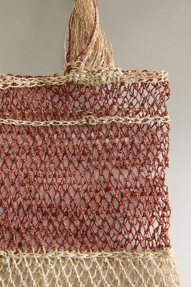 WOVEN MESH BAG - Light beige by Zara - Image 3