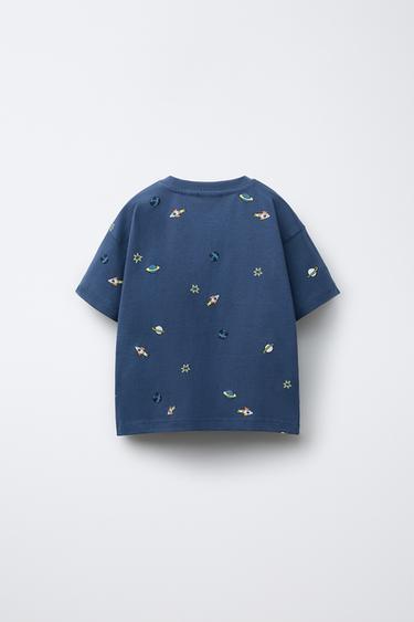 PRINTED T-SHIRT - Navy blue by Zara - Image 1