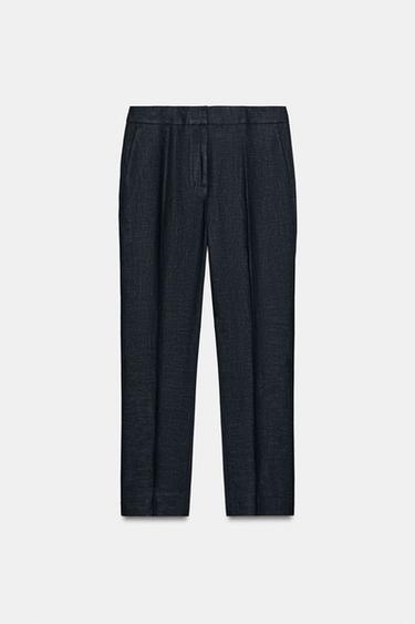 PANTALÓN BÁSICO RÚSTICO - Marino de Zara - Imagen 0