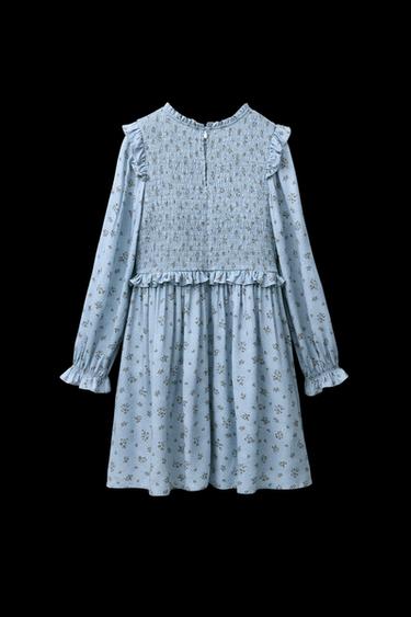 FLORAL SMOCKED DRESS - Light blue by Zara