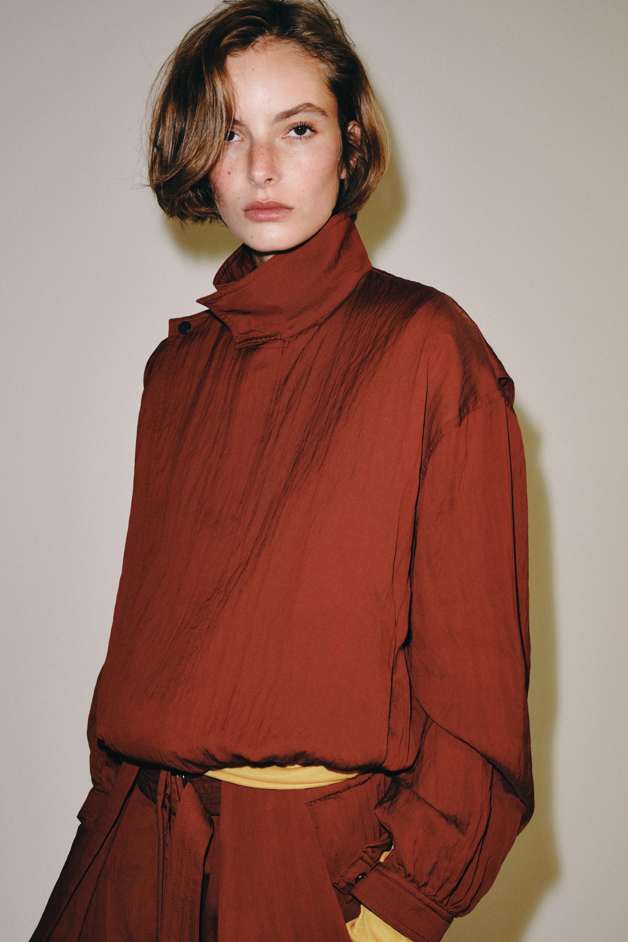 Женские куртки Zara ZW COLLECTION WRAP JACKET — фото 6