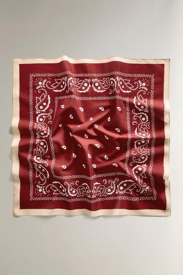 BANDANA FÜR HAUSTIERE AUS BAUMWOLLE MIT PAISLEY-MUSTER - Rot von Zara