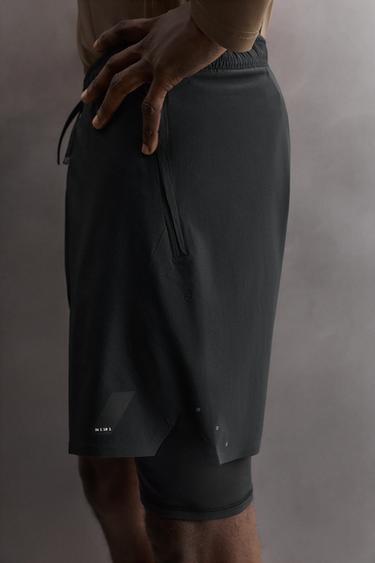 Zara 基本款二合一訓練短褲 - 黑色