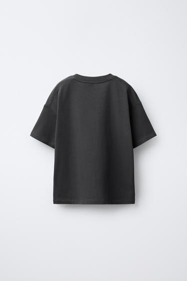 SLOGAN PRINT T-SHIRT - Anthracite grey by Zara - Image 1