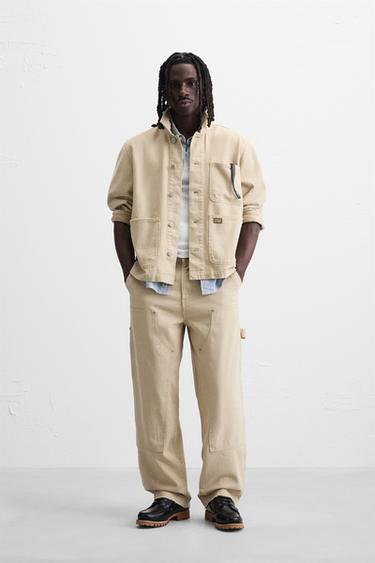 SPLATTER CARPENTER TROUSERS - Ecru by Zara