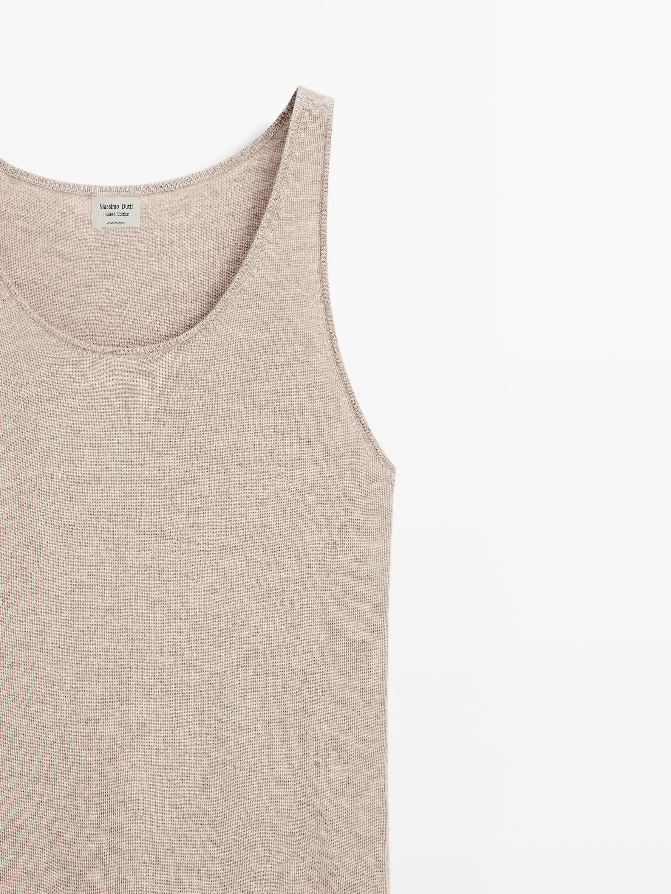 Long strappy knit top 100% cashmere - LIMITED