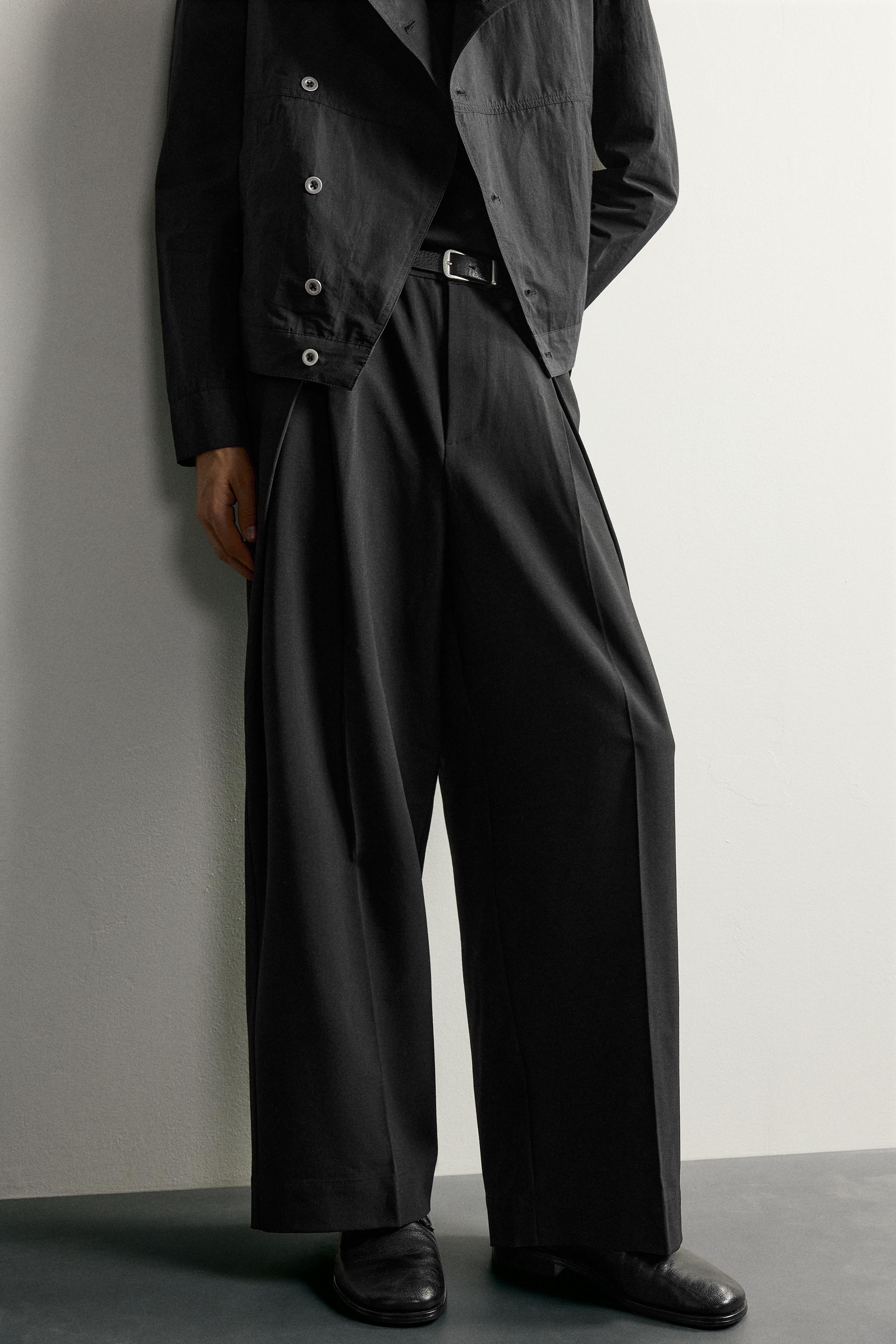 Zara RELAXED FIT PİLİLİ PANTOLON görsel 5
