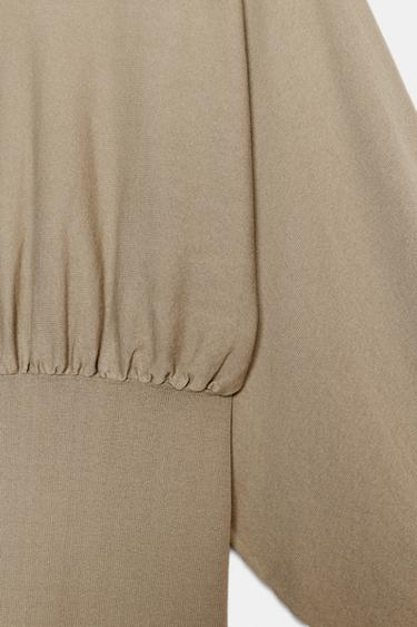 PUFF SLEEVE TOP WITH FITTED HEM - Beige-pink by Zara - Image 5