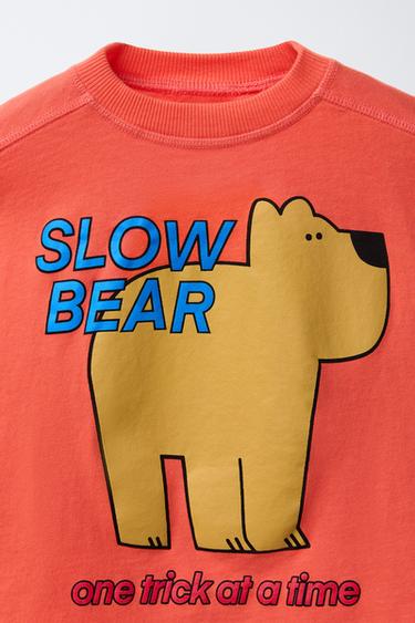 BEAR PRINT T-SHIRT - Orange by Zara - Image 2