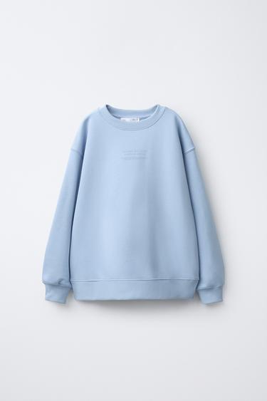 SUDADERA TEXTO RELIEVE - Celeste de Zara